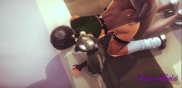  Final Fantasy VII Hentai 3D - Yuffie Handjob, Blowjob and fucked with creampie - Anime Manga Porn